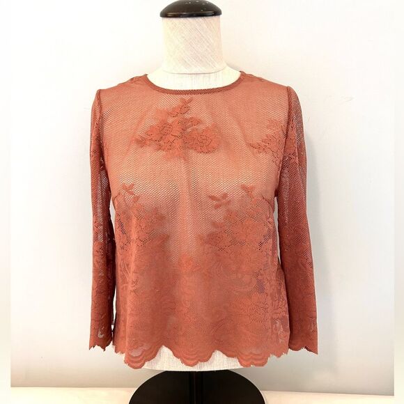 Forever 21 Exclusive Sheer Mesh Floral Lace Crop Top size Small - Picture 11 of 11